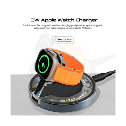 Promate MagRing 2-in-1 15W MagSafe Charger 3W Foldable Apple Watch Charger - My Store